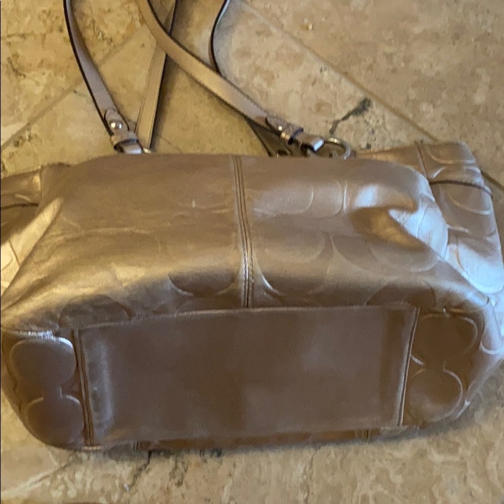 Used Coach gold tote plus wristlet - Picture 3 of 10